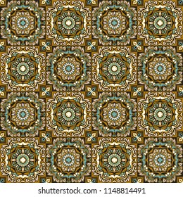Talavera pattern.  Indian patchwork. Azulejos portugal. Turkish ornament. Moroccan tile mosaic. Ceramic tableware, folk print. Spanish pottery. Ethnic background. Mediterranean seamless  wallpaper.