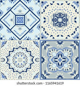 Talavera pattern.  Indian patchwork. Azulejos portugal. Turkish ornament. Moroccan tile mosaic. Ceramic tableware, folk print. Spanish pottery. Ethnic background. Mediterranean seamless  wallpaper.