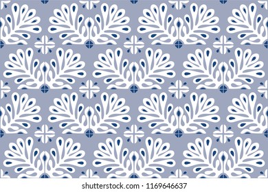 Talavera pattern.  Indian patchwork. Azulejos portugal. Turkish ornament. Moroccan tile mosaic. Ceramic tableware, folk print. Spanish pottery. Ethnic background. Mediterranean seamless  wallpaper.