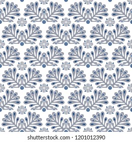 Talavera pattern.  Indian patchwork. Azulejos portugal. Turkish ornament. Moroccan tile mosaic. Ceramic tableware, folk print. Spanish pottery. Ethnic background. Mediterranean seamless  wallpaper.