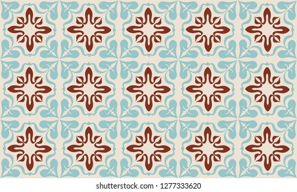 Talavera pattern.  Indian patchwork. Azulejos portugal. Turkish ornament. Moroccan tile mosaic. Ceramic tableware, folk print. Spanish pottery. Ethnic background. Mediterranean seamless  wallpaper.