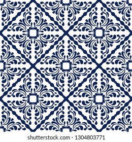 Talavera pattern.  Indian patchwork. Azulejos portugal. Turkish ornament. Moroccan tile mosaic. Ceramic tableware, folk print. Spanish pottery. Ethnic background. Mediterranean seamless  wallpaper.