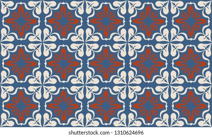 Talavera pattern.  Indian patchwork. Azulejos portugal. Turkish ornament. Moroccan tile mosaic. Ceramic tableware, folk print. Spanish pottery. Ethnic background. Mediterranean seamless  wallpaper.