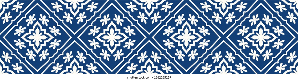 Talavera pattern.  Indian patchwork. Azulejos portugal. Turkish ornament. Moroccan tile mosaic. Ceramic tableware, folk print. Spanish pottery. Ethnic background. Mediterranean seamless  wallpaper.