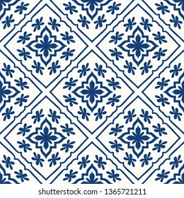 Talavera pattern.  Indian patchwork. Azulejos portugal. Turkish ornament. Moroccan tile mosaic. Ceramic tableware, folk print. Spanish pottery. Ethnic background. Mediterranean seamless  wallpaper.