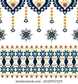 Talavera pattern. Indian patchwork. Azulejos, Portugal. Turkish tiles. Moroccan tile. Spanish pottery. Ethnic background. Mediterranean seamless wallpaper. Ikat Pattern.