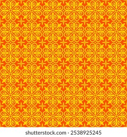 Talavera Padrão com cor laranja e amarelo. Padrão sem emenda do ladrilho