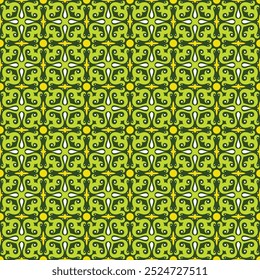 talavera pattern vector with green and yellow color