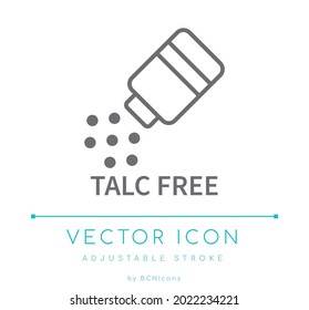 Icono De Línea Libre De Talco. Símbolo vectorial de ingredientes cosméticos.