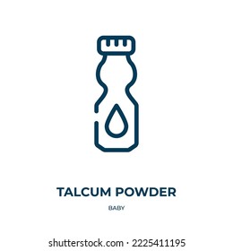 Talcum powder icon. Linear vector illustration from baby collection. Outline talcum powder icon vector. Thin line symbol for use on web and mobile apps, logo, print media.