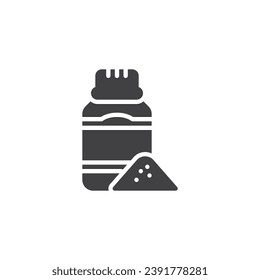 Talcum powder vector icon. filled flat sign for mobile concept and web design. Talcum powder bottle glyph icon. Symbol, logo illustration. Vector graphics
