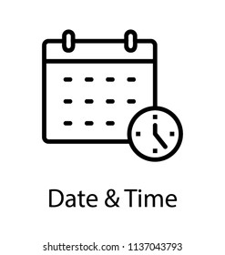 A tale calendar with clock showing the concept of date and time 