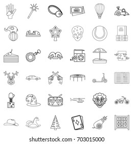 Tale icons set. Outline style of 36 tale vector icons for web isolated on white background