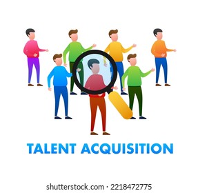 Talent acquisition. Find Right Candidate. Find a Job. Vector stock illustration.