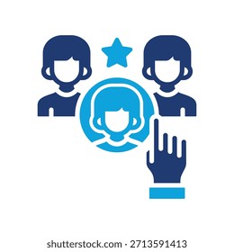 Icono de adquisición de talento Ilustración vectorial mixta