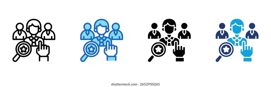 Talentaufnahme-Symbol Multi-Style-Vektorgrafik