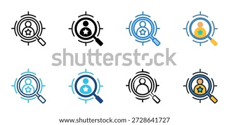 Talent acquisition icons set multiple style collection. Editable stroke 
