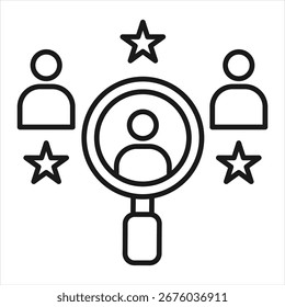 Icono de esquema de adquisición de talento Ilustración vectorial