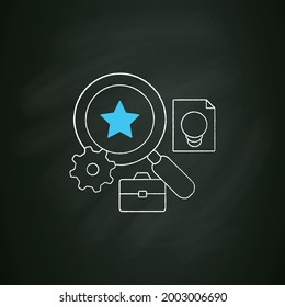 Talent Analytics Chalk Icon.Software Gathers Insights Into Company Workforce, Potential Employees. Finding New Abilities. Talent Management. Isolated Vector Illustration On Chalkboard