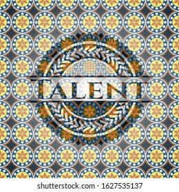 Talent arabesque style badge. arabic decoration.