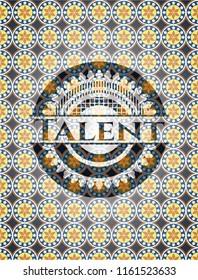 Talent arabic style emblem. Arabesque decoration.