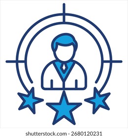 Talento azul Icon Ilustración vectorial