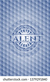 Talent blue polygonal emblem.