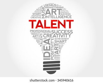 Talent bulb word cloud concept