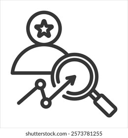 Talent Calibration Outline Icon Vector Illustration