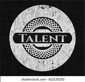 Talent chalk emblem written on a blackboard