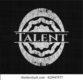 Talent chalk emblem written on a blackboard