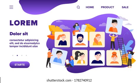 Talent choice concept. Employers looking for candidates for job interview. Managers working with customers. Vector illustration for recruit agency, career, audience topics