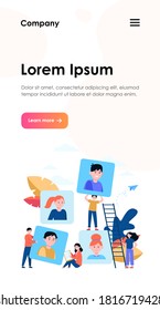 Talent choice concept. Employers looking for candidates for job interview. Managers working with customers. Vector illustration for recruit agency, career, audience topics