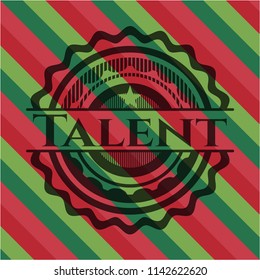 Talent christmas colors style emblem.