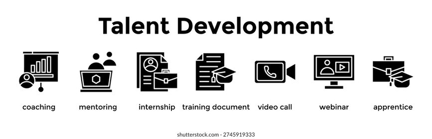 Talent Development Banner Web Icon Vector Illustration Concept For Coaching, Mentoring, Internship, Training Document, Video Call, Webinar, Apprentice