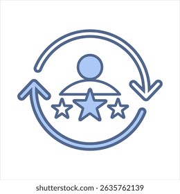 Talententwicklung - Blaues Symbol, Vektorgrafik