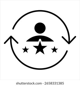 Ilustración vectorial de icono de glifo de desarrollo de talento