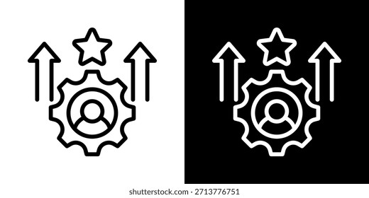 Icono De Desarrollo De Talento De La Línea De Estilo Blanco Y Negro