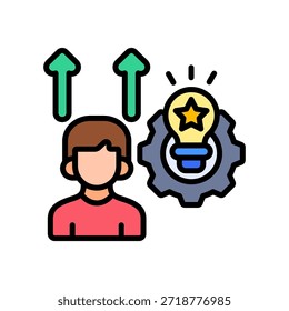 Icono de desarrollo de talento Ilustración vectorial de color lineal