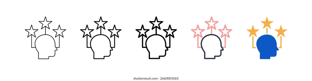 Talento diferentes iconos de estilo establecen la Ilustración vectorial.