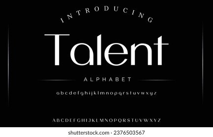 Talent Elegant luxury abstract wedding fashion logo font alphabet. Minimal classic  urban fonts for logo, brand etc. Typography typeface uppercase lowercase and number. vector illustration