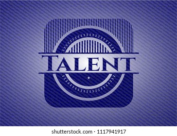 Talent emblem with jean texture