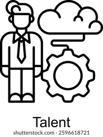 Talent employer icon.flat line talent employer vector icon for web design isolated on white background.by iin indun.by kuncong.by kus wandoko