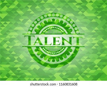 Talent green mosaic emblem