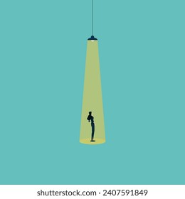 Talent and hiring banner, vector concept. Symbol of recruitment, talent search, spotlight. Minimal design eps10 illustration.