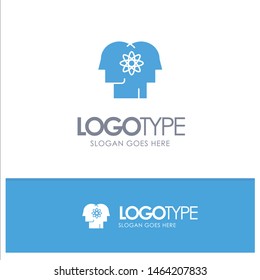 Talent, Human, Improvement, Management, People Blue Solid Logo with place for tagline. Vector Icon Template background