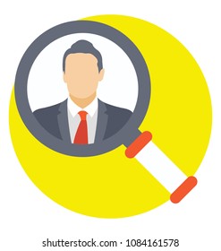 
Talent hunt and Recruitment process flat vector icon
