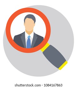 
Talent hunt and Recruitment process flat vector icon
