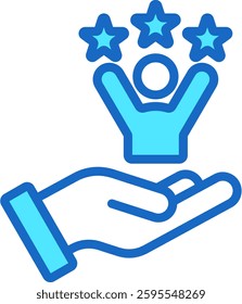 Talent Icon Blue Color Vector Illustration