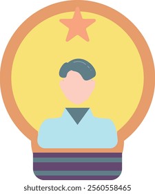 Talent Icon - Flat Color Style - Meritocracy Theme